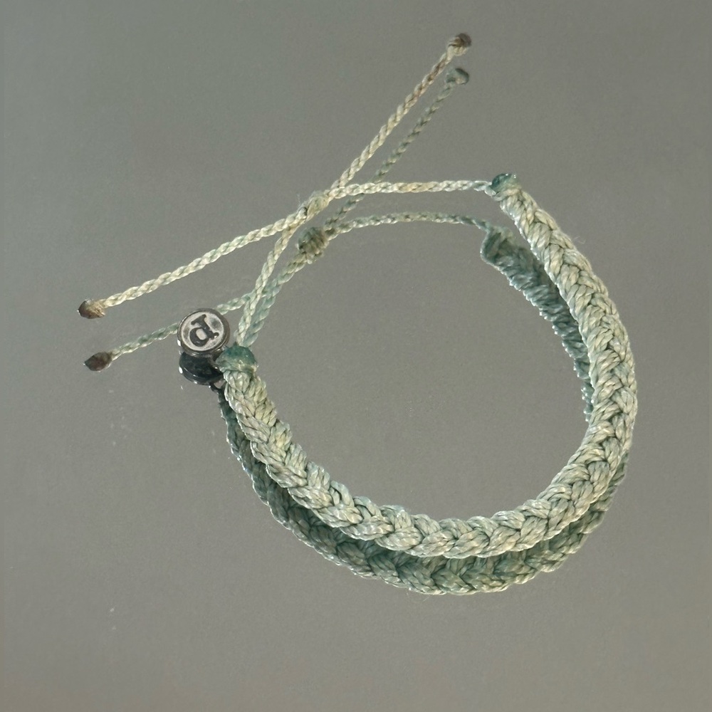 Pura Vida Braided Adjustable Bracelet in Sage Green